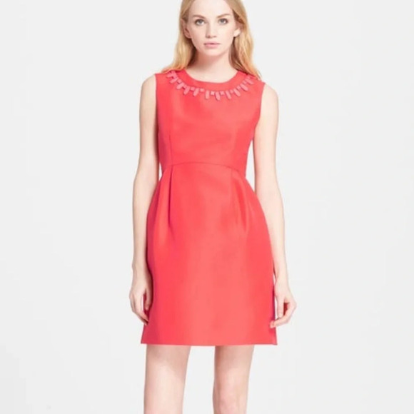KATE SPADE NWT Mindy Embellished Sheath Dress Coral - Picture 2 of 13